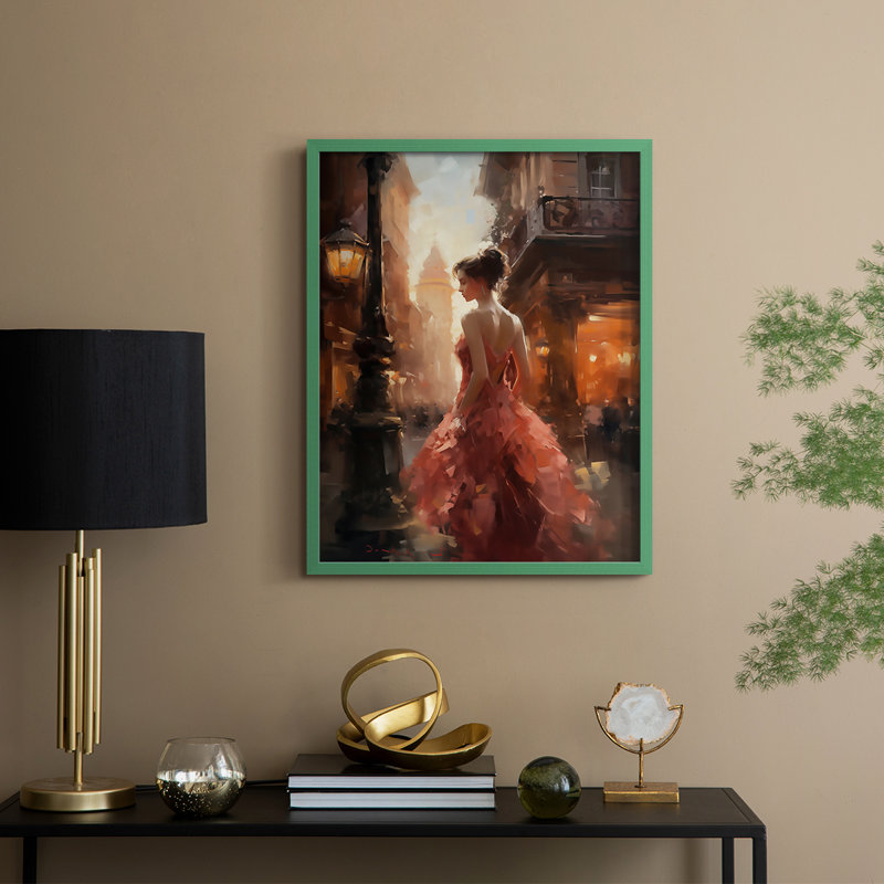 Reproduction encadrée WOMEN Series CDXLV - bois massif, H 21 po x l 17 po, Vert