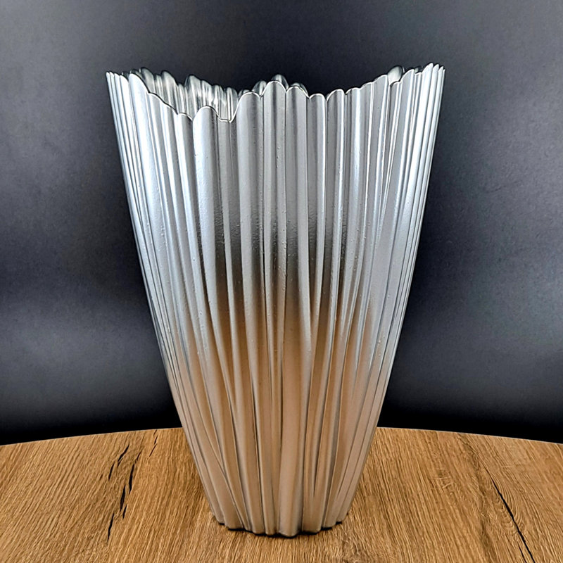 Handmade Glass Table Vase, Silver