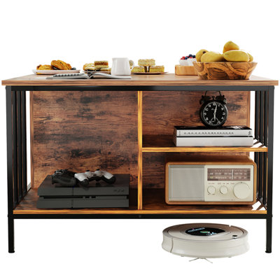 Adjustable Height Lift Top Coffee Table With Hidden Compartment And 3 Shelves For Puppet Show Home Gym Setup