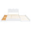 Grand lit plateforme avec lit gigogne simple TG et 2 tiroirs de rangement larges en blanc-1629341735