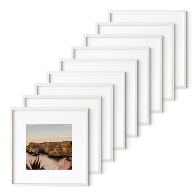 Cadre photo en bois, Blanc, Métal métal, L 20 po x H 20 po