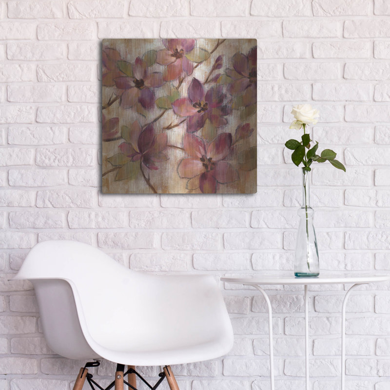  «Magenta Branch 2» par Silvia Vassileva, art mural en métal, 24 po x 24 po, H 24 po x l 24 po