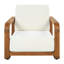 Chaise d'appoint de patio moderne Galvin avec coussin épais et structure en bois d'acacia-130695199