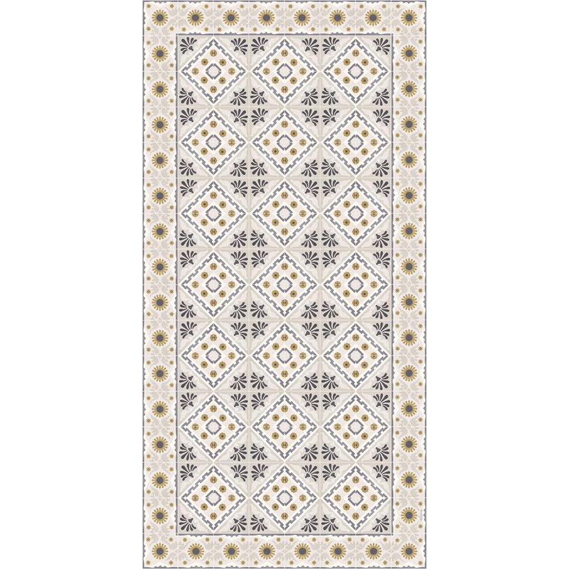  Fontana Easy to clean Vinyl Rug, Runner 2'6" x 6'5"