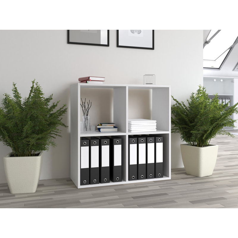 Sharnett 75cm H x 74cm W Cube Bookcase, White