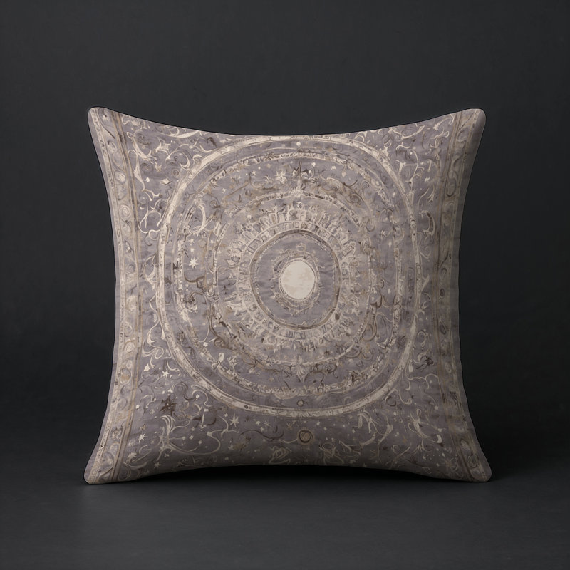 Coussin décoratif intérieur / extérieur gris Modern Modern, Carré 16 po, Beige / brun clair oriental
