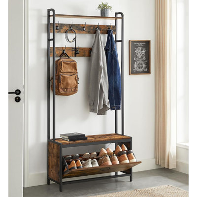 Boileau 85 cm W Hall Tree with Storage Bench