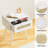 Natural Rattan Wooden Nightstand, Bedside Table for Bedroom Storage(Withe)-1974328622