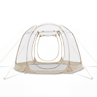 Tente de sport escamotable 4 x 4 pi, tente à bulles transparente pour 1 à 2 personnes, abri extérieur transparent portable avec panneaux en PVC