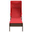 Chaise longue Latitude Run® avec auvent en rotin de polyester noir-743067102