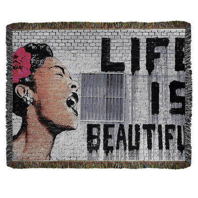 Banksy Graffiti Hand Woven Throw Blanket