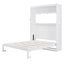 Grand lit escamotable mural avec tablettes, blanc-129884066