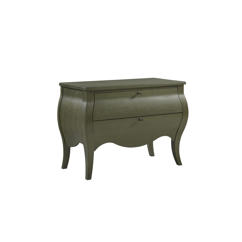 Elegant Pistachio Chest Featuring Veneers, Two Spacious Drawers, And Curved Legs, Great For Bedroom, Hallway, Or Living Space Organization, 19.87 In Width, 125.82 Lb With Silhouette Legs Hallway