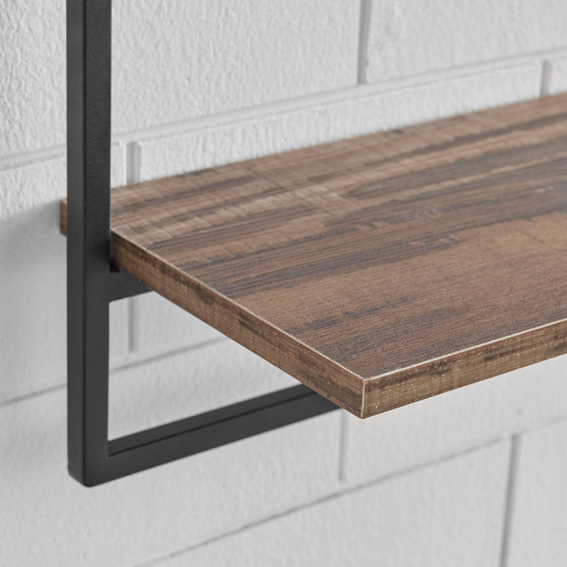Brooksville 4 Piece Accent Shelf, Black/Rustic Brown