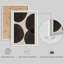Reproduction d'art moderne encadré de cercles abstraits modernes - formes noires minimalistes sur fond taupe, œuvre d'art contemporaine pour chambre ou bureau-118383601-118383604