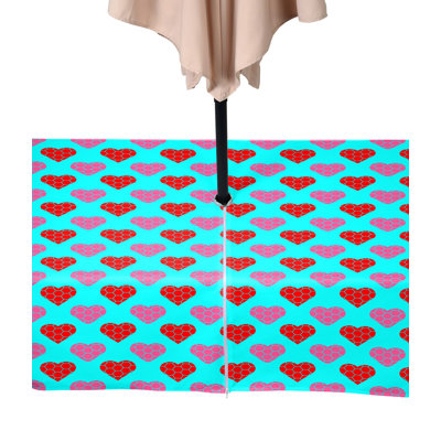 Hearts Water Repellent Tablecloth