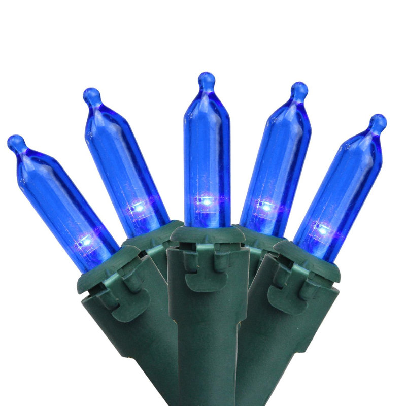 Guirlande de 100 lumières DEL, Bleu / vert, 50