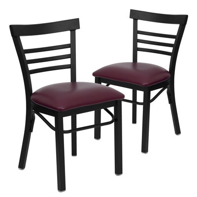 Prompton Three-Slat Ladder Back Metal Restaurant Chair
