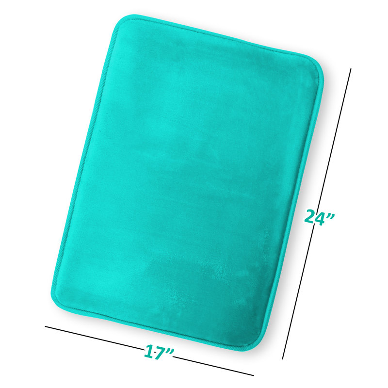 Ultra Soft and Absorbent Memory Foam Bath Rug Set with Non-Slip Backing, Teal, Small: 24" L x 17" W