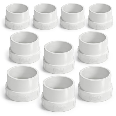 4 Inch White PVC DWV Cleanout Adapter, Hub x Female Pipe Thread for Drain, Waste & Vent Systems (10-Pack)