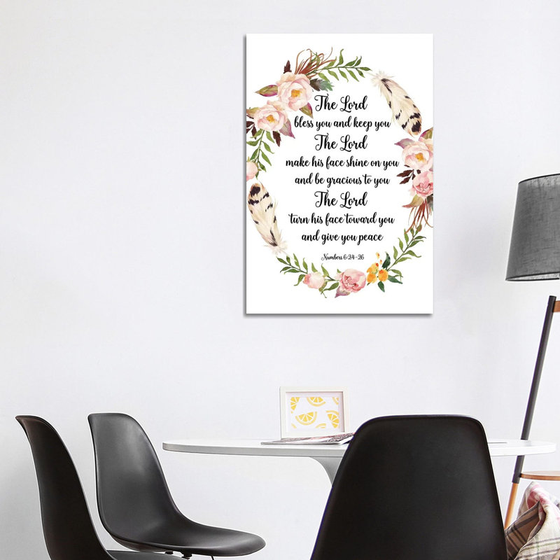 The Lord Bless You And Keep You by Eden Printables - Wrapped Canvas Painting, 101.6 cm H x 66.04 cm W x 1.91 cm D