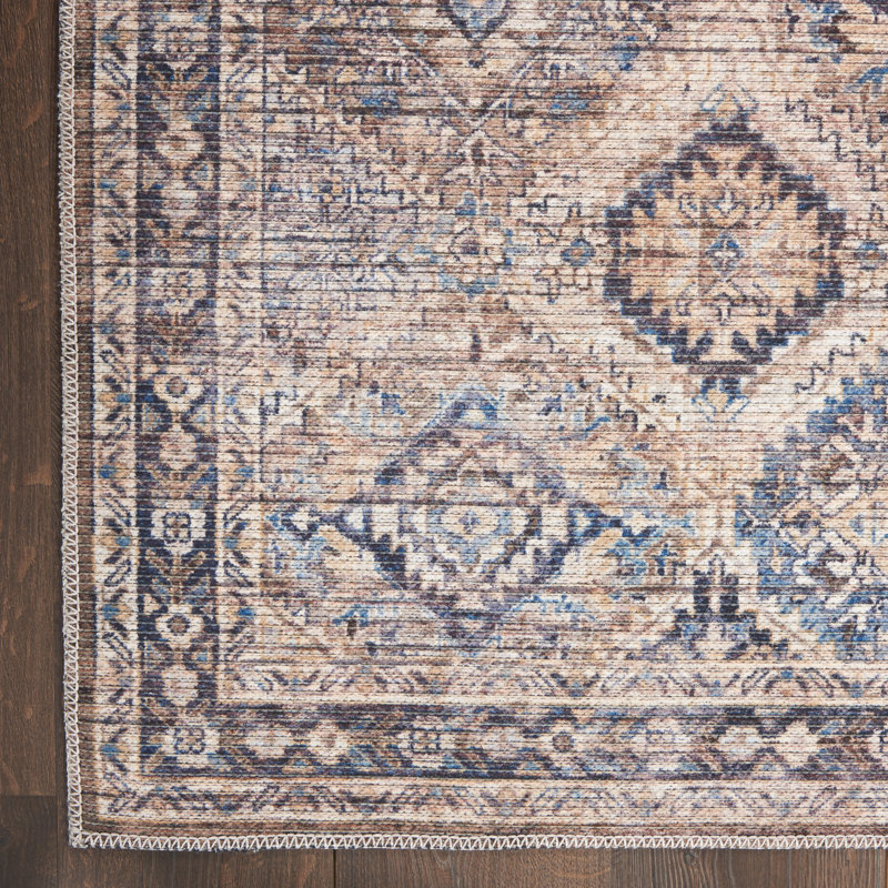 Nicole Curtis Ivory Latte Cotton Chenille Rectangular Area Rug