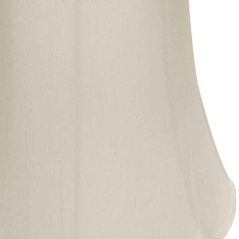 Abat-jour empire blanc en soie Monay Shantung, Blanc, H 14 po x l 16 po x P 16 po