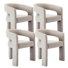 Upholstered Faux Leather Dining Arm Chairs Solid Back Barrel Dining Chairs Set of 2/3/4