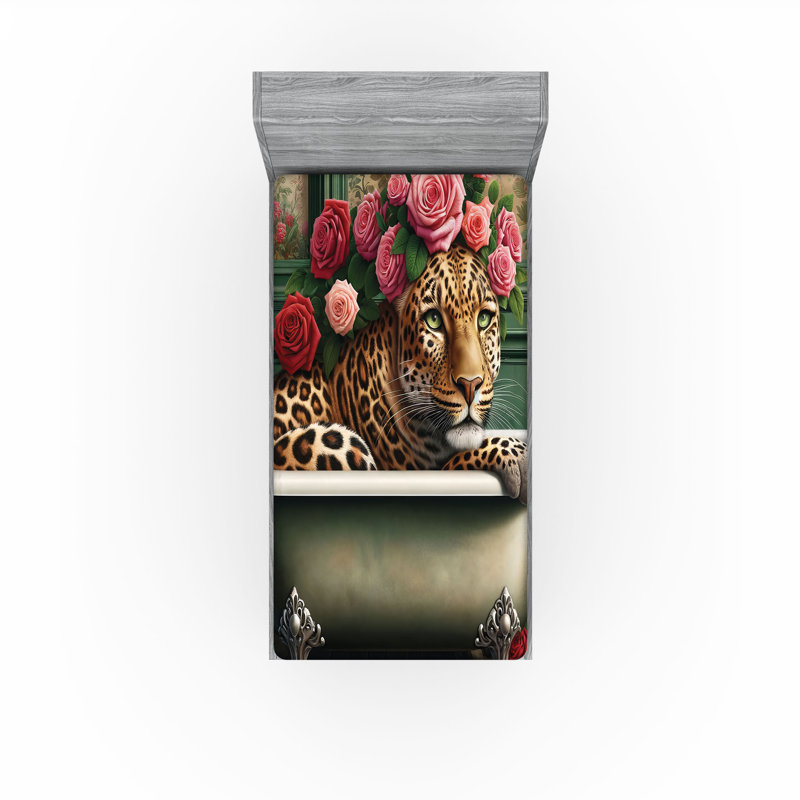 Microfiber Floral Fitted Sheet, Twin Fitted Sheet