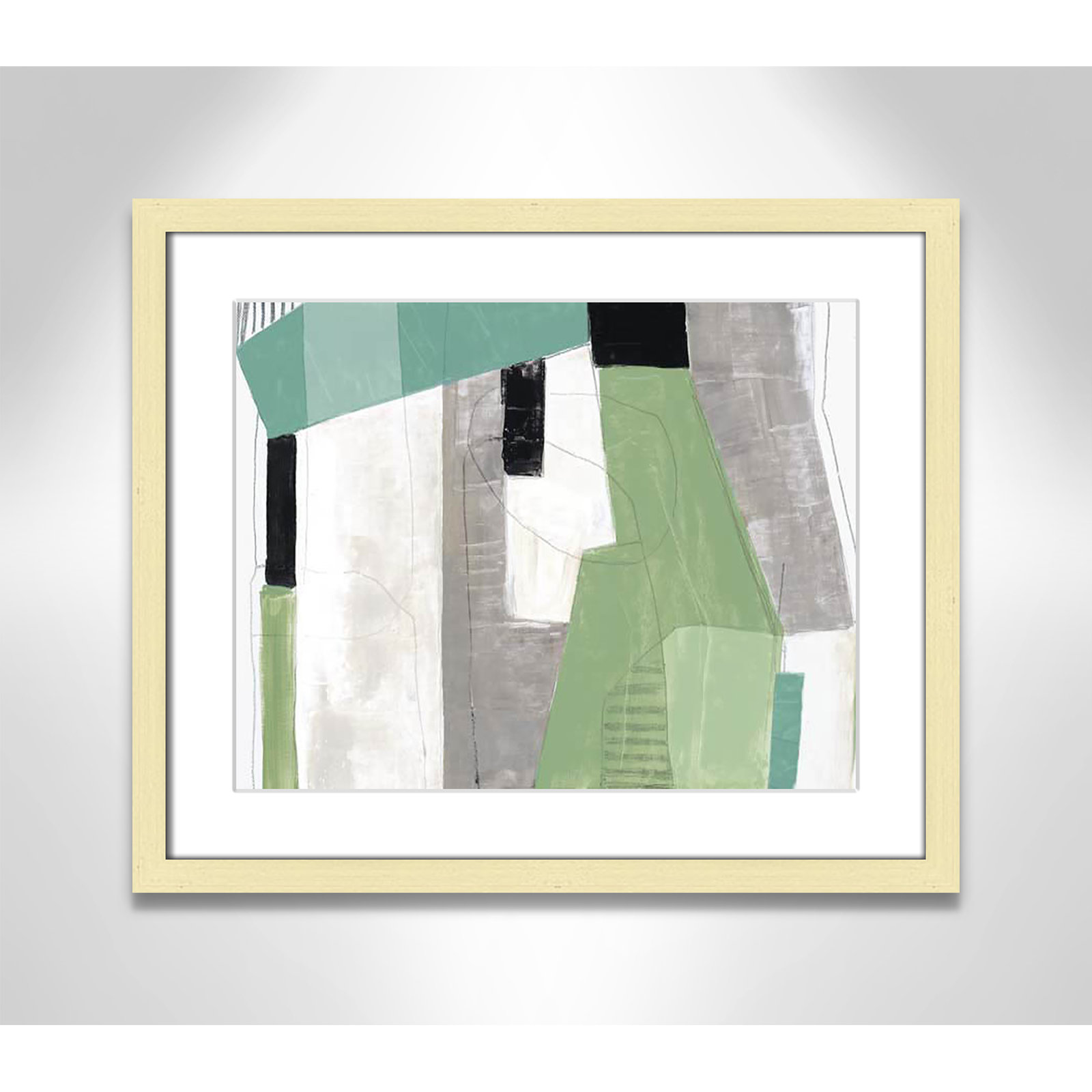 Evergreen Essence by Tom Reeves, White, 16" H x 19" W x 1.25" D, Gold Box Frame - Matted Fine Art Paper Print