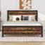 Grand lit plateforme en métal avec rangement sous le lit-107262894