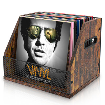 Vinyl Record Album Holder Shelf Record Storage by Millwood Pines