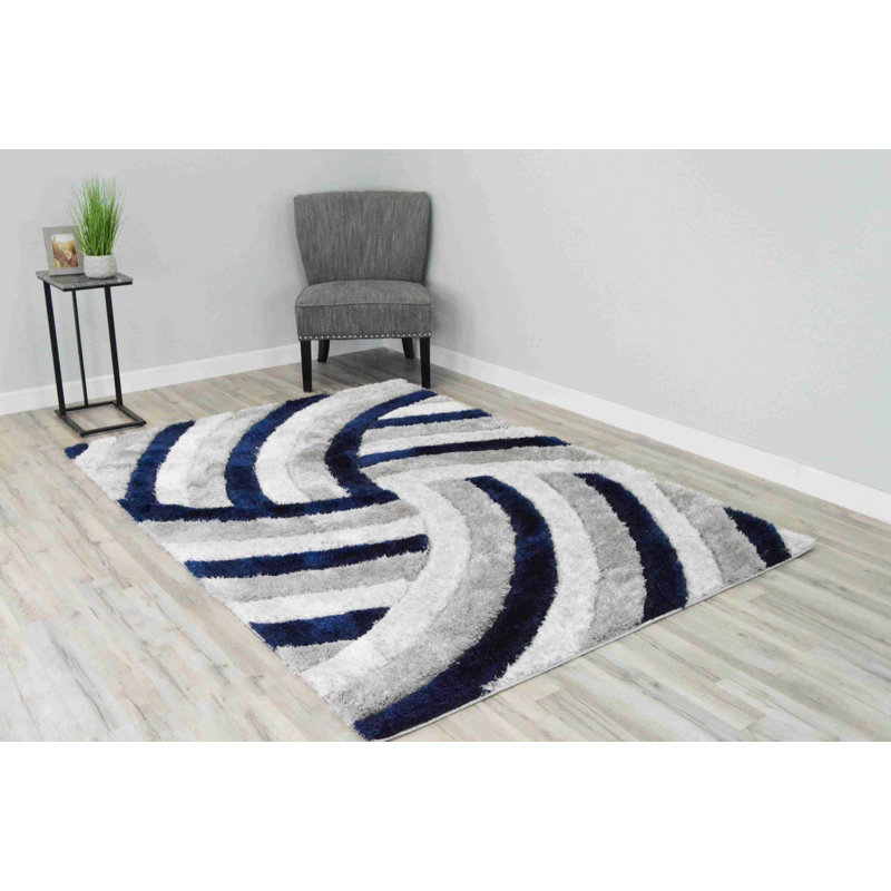 Tapis moderne à poil long à motif géométrique abstrait pour le salon et la chambre à coucher