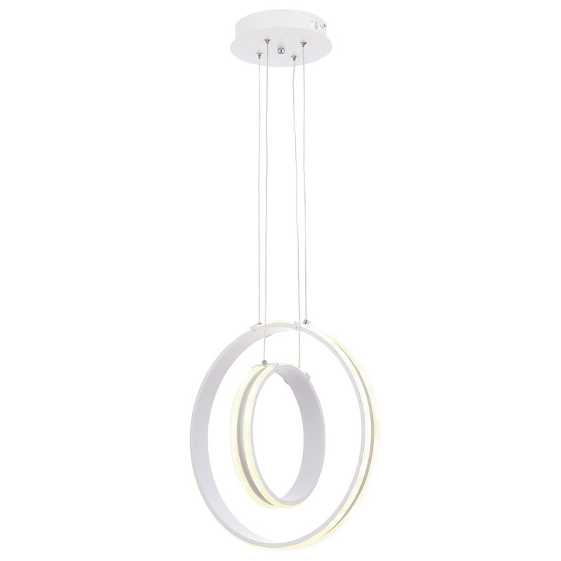 Luminaire suspendu sphère simple à 2 lumières DEL, Blanc