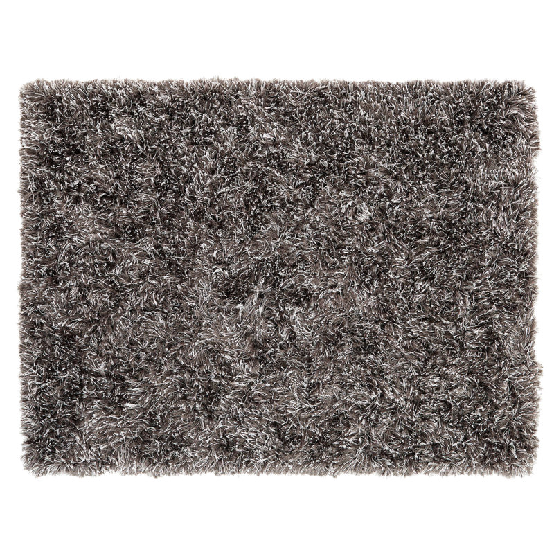 Tapis de zone grise lurex fait main poils longs Alkmaar