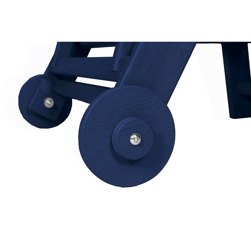 Lounge Chair With Side Table, 3-Piece Oversized Chaise Lounge Chair Set, Navy Blue