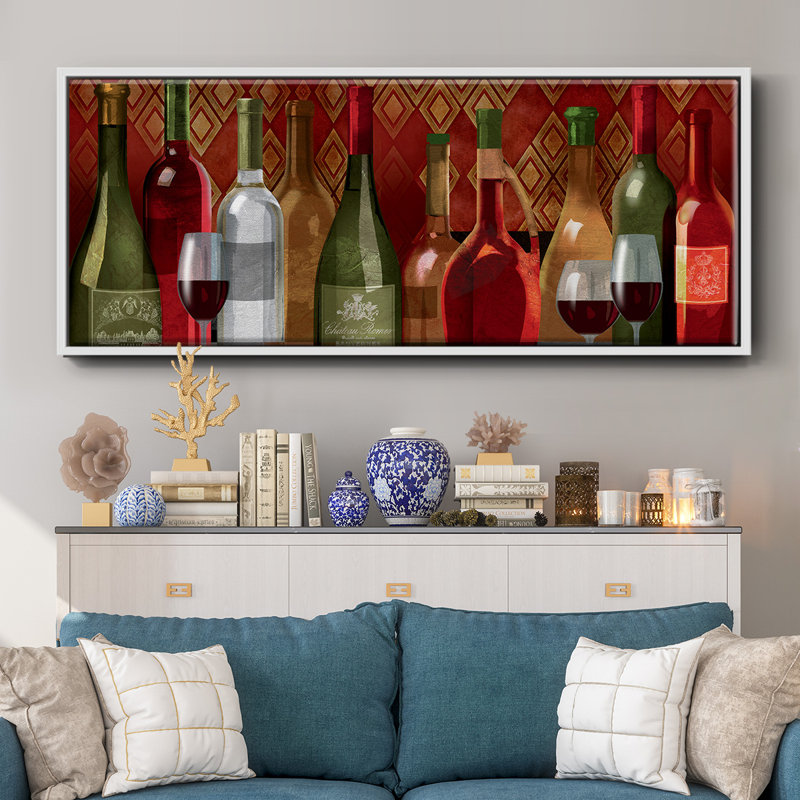 Wine Tasting- Framed Canvas, 20" H x 50" W