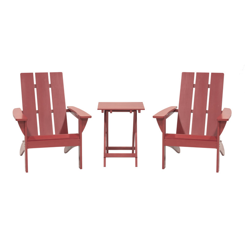 Willimantic Wood 2 - Person Patio Conversation Set, Red