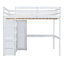 Lit mezzanine en bois avec garde-robe intégré-1031493127