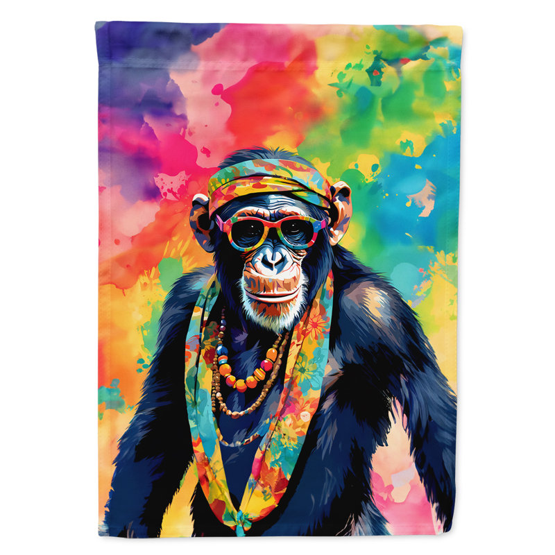 Drapeau de maison de chimpanzé hippie