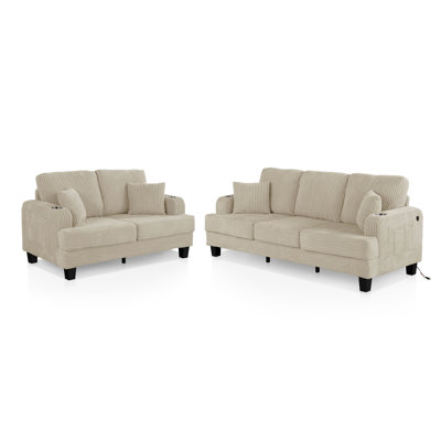 Luka 2-Piece Chenille Sofa Set