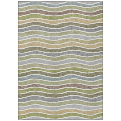 Machine Washable Indoor/Outdoor Chantille ACN2333 Stripes Rug