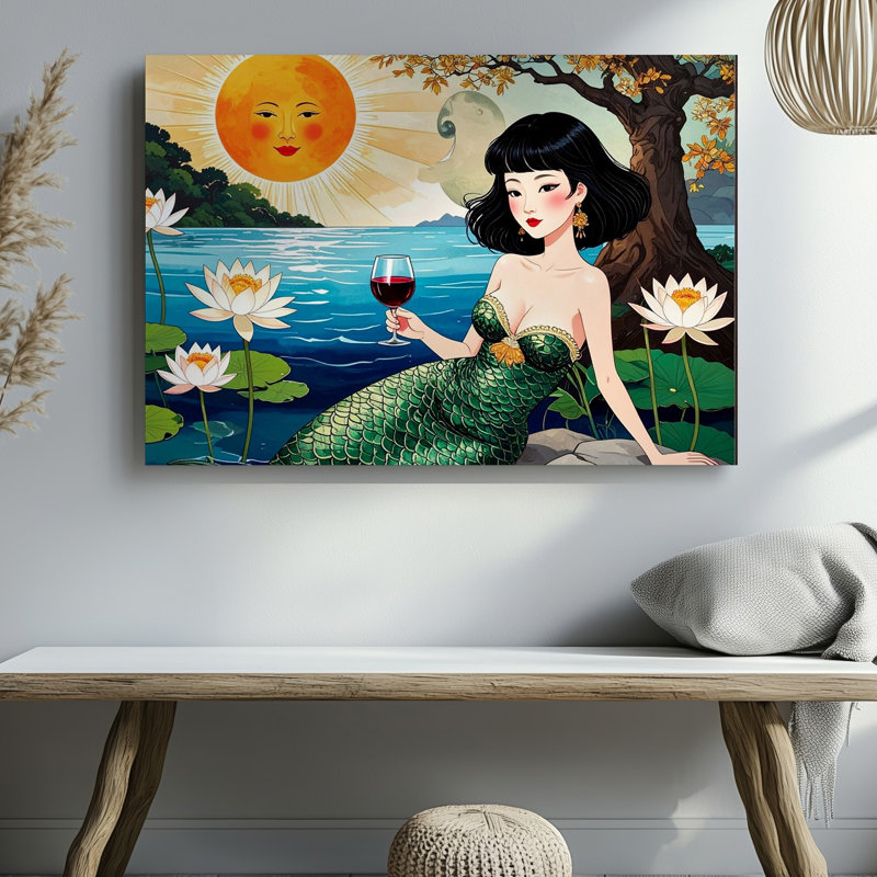 Toile, art mural Lily Pond Mermaid, H 11 po x l 14 po