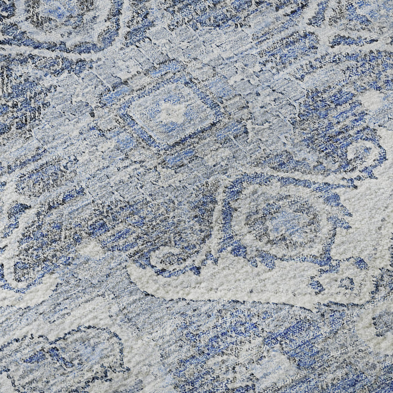 Tapis en denim de qualité supérieure lavable à la machine Prisco, Rectangle 10 pi x 14 pi