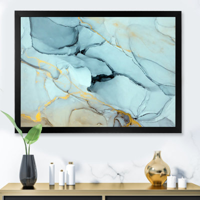 «Golden Turquoise», art mural sur toile Glam