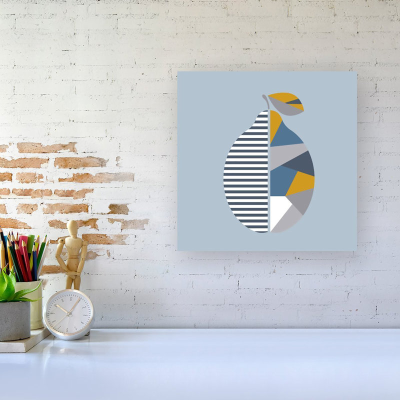 Geometric Lemon - Wrapped Canvas Print, 16cm H x 16cm W x 3.8cm D