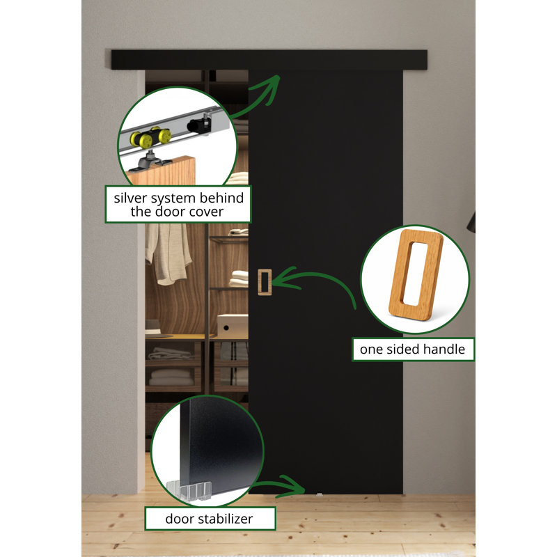 DOOR WERDI 1, Black, 82cm x 205cm