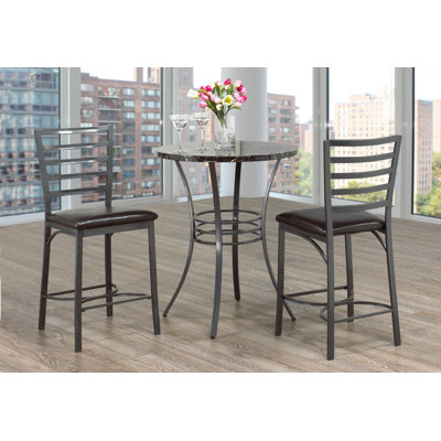 Hoss 2 - Person Marble Top Four Leg Dining Set
