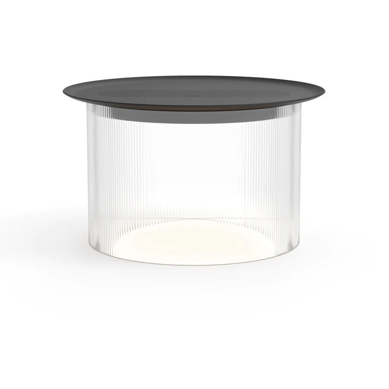Table à carrousel, Noir, H 6,9 po x l 12 po x P 12 po, Transparent