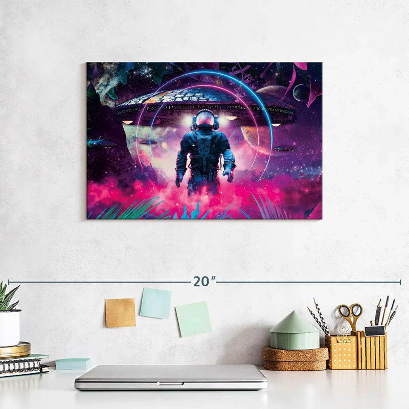 Kelan Astronaut And Spaceship, 8" H x 12" W